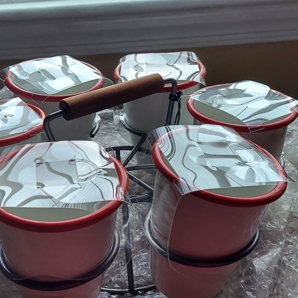 Holiday GATHERING BEAUTIFUL DRINK CADDY SET OF 7